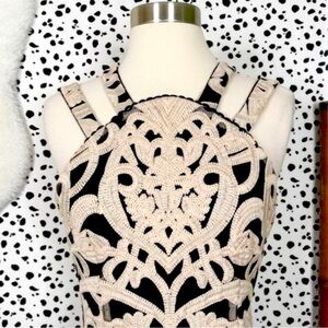 FoxieDox | Embroidered Strappy Mini Cocktail Dress